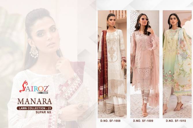 Sairoz Manara Lawn Collection 21 Designer Festive Wear Pure Heavy Cotton With Beautiful Digital Print With Heavy Embroidered Patches Pakistani Collection
